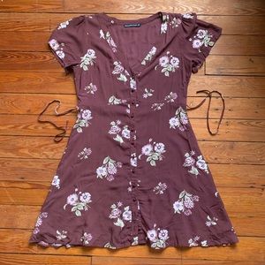 Maroon floral dress Abercrombie and Fitch